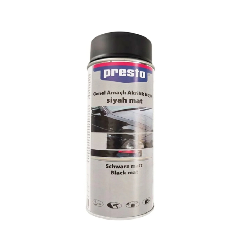 Presto Mat Siyah Sprey Boya 400 Ml