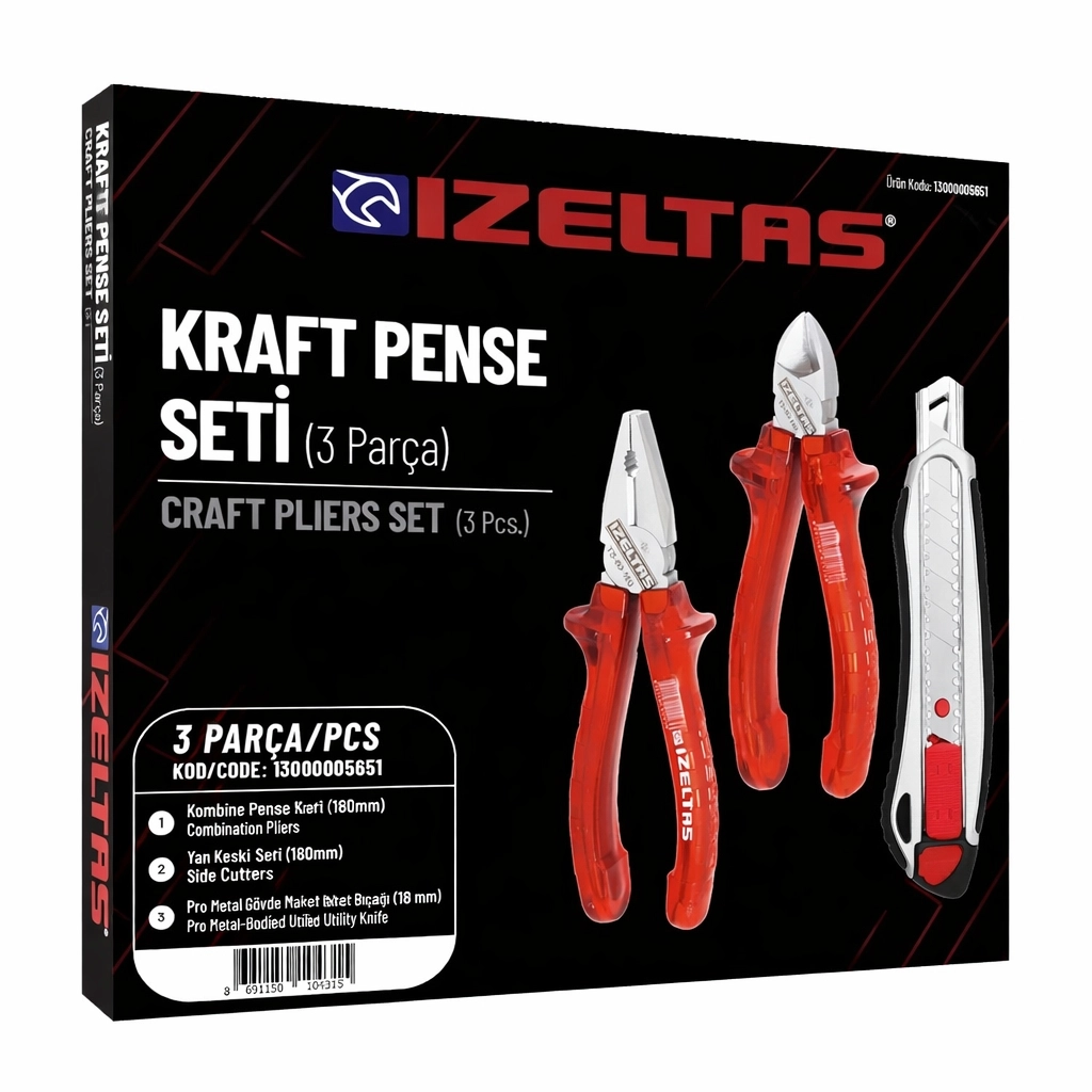 İzeltaş 160 Mmkraft Pense Seti (3 Parça)
