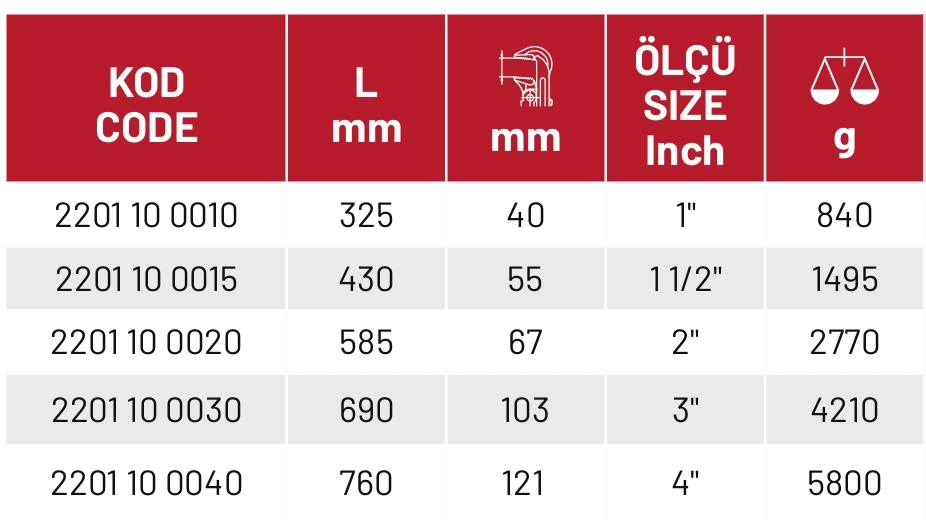 1  1/2’’ Maşalı Boru Anahtarı (85 Derece)