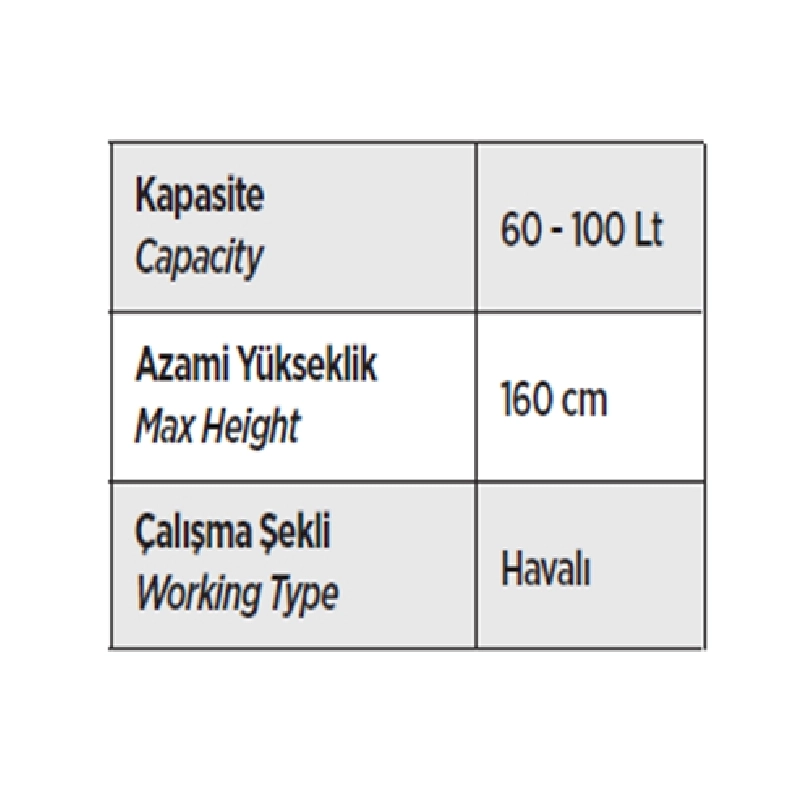 Havalı Yağ Boşaltma Kovası 100 lt 