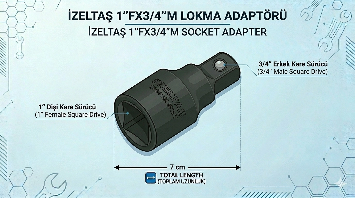 1’’Fx3/4’’M Havalı Lokma Adaptörü