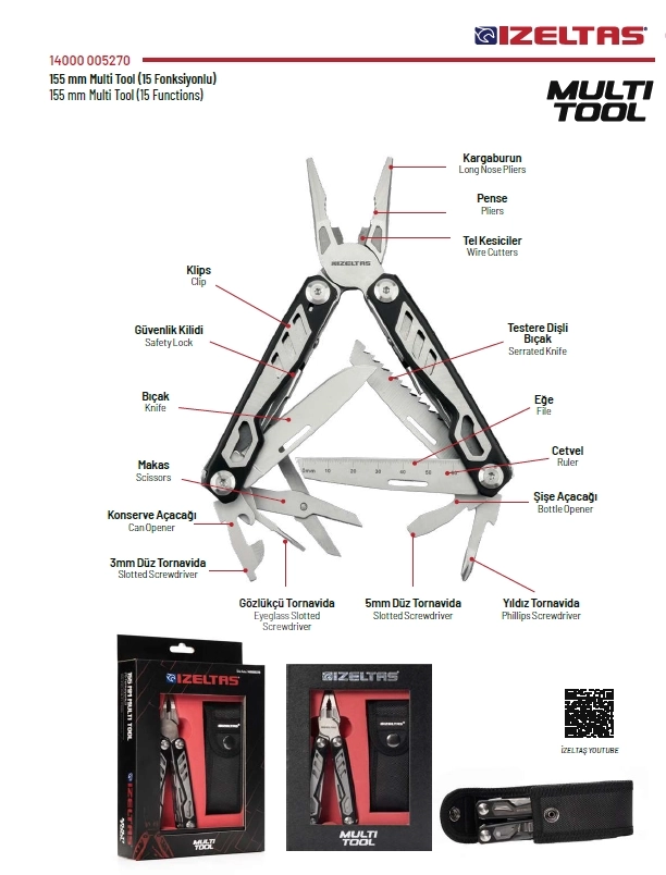 Multitool 15 Fonk 155Mm