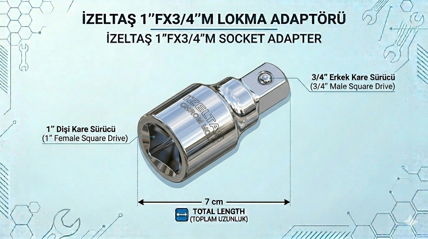 1’’Fx3/4’’M Lokma Adaptörü