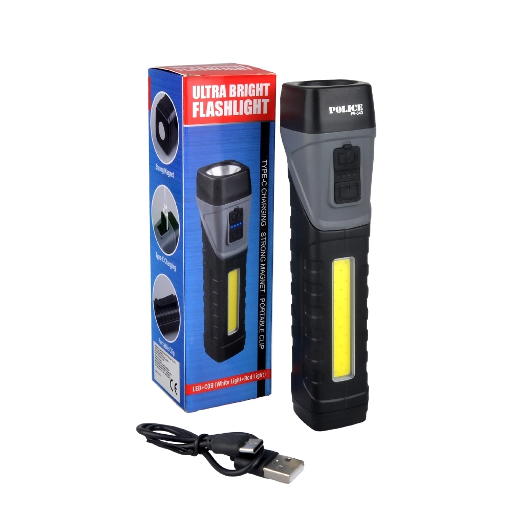 Power Led + Cob Led Polıce El Feneri