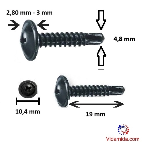 Rysb Akıllı Vida 4,8 Mm Kalınlık Siyah (25 Adet)