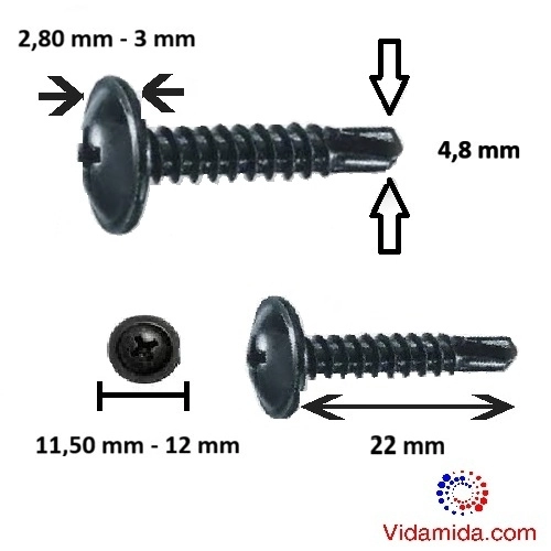 Rysb Akıllı Vida 4,8 Mm Kalınlık Siyah (25 Adet)