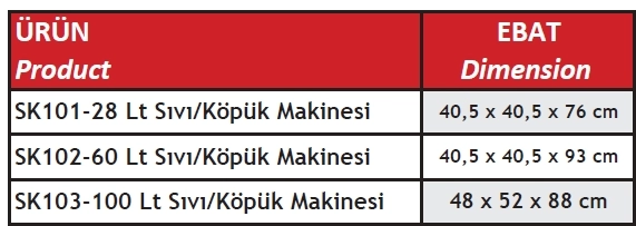 Sıvı Köpük Püskürtme Makinesi Havalı 28 Lt.