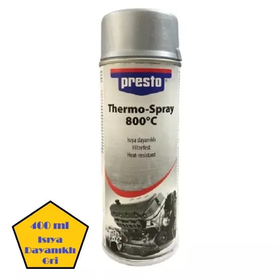 Presto Isıya Dayanıklı Gri Sprey Boya 800 Derece