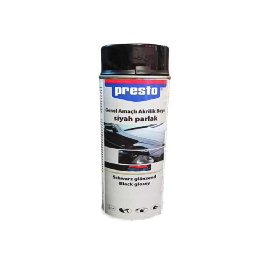 Presto Parlak Siyah Sprey Boya 400 Ml