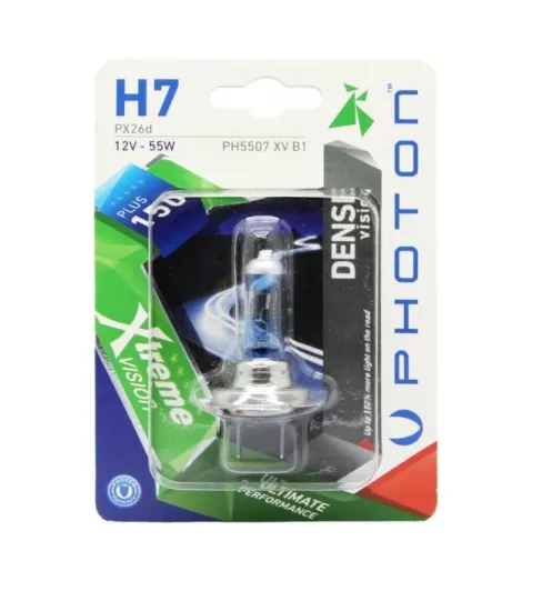 H7 12V 55W XTREME VISION +%150 FAZLA IŞIK (TEKLİ BLISTER) Ampul