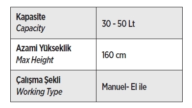Yağ Boşaltma Kovası Mekanik Elle 30 lt 